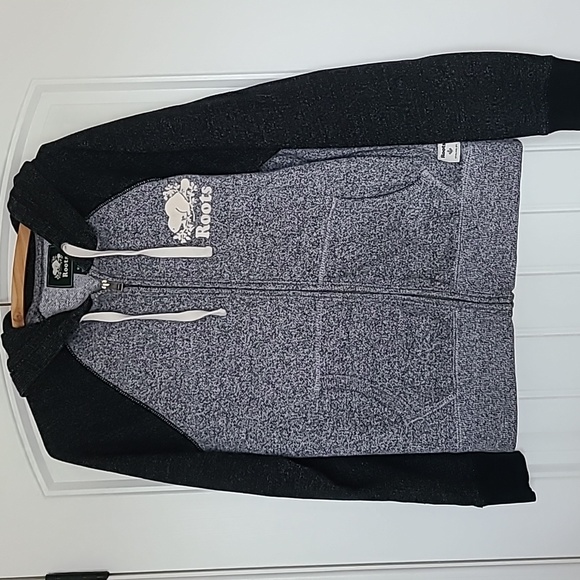 ROOTS zipper hoodie Black Merle & grey Medium - Picture 2 of 5